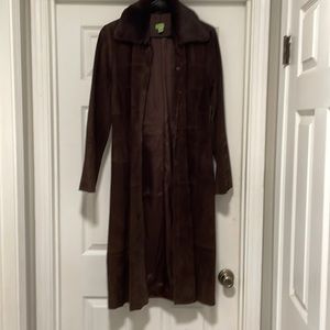 Patchwork suede vintage coat